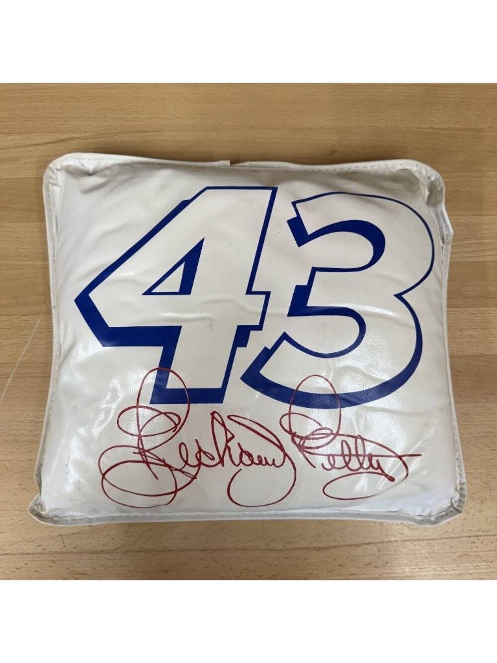 Nascar Richard Petty Bobby Hamilton #43 Seat Cushion White Vinyl